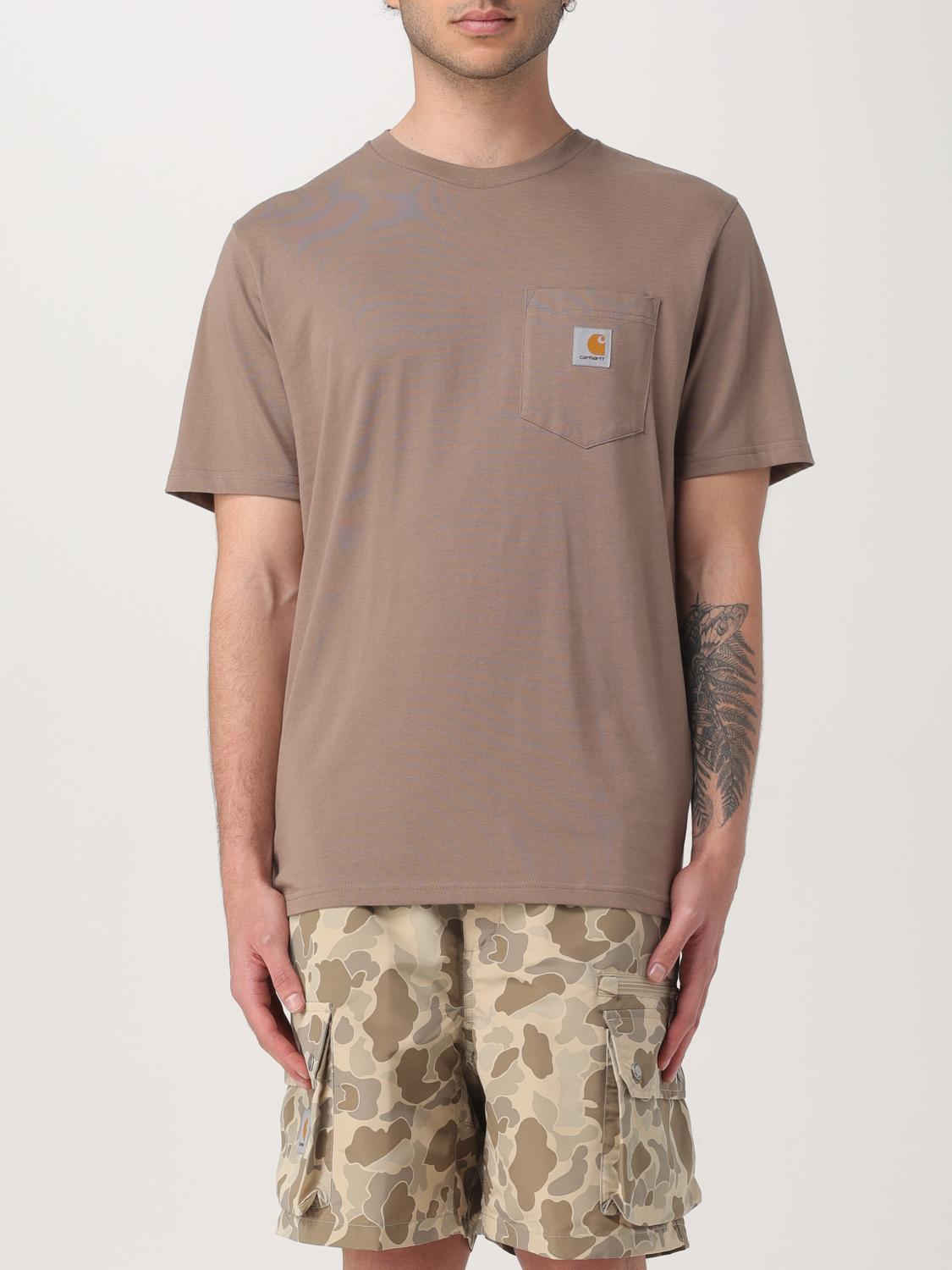 Carhartt Logo Pocket T-shirt In Taubengrau