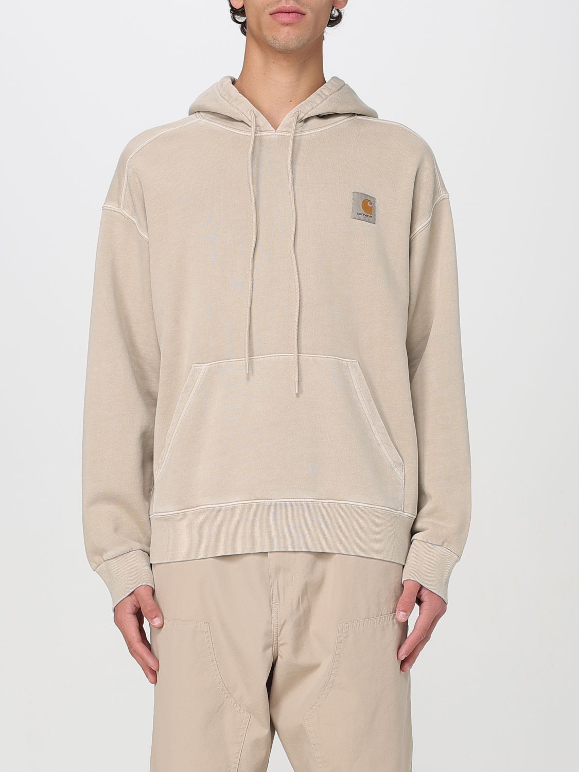 Carhartt Nelson Washed Hooded Sweatshirt In Natural