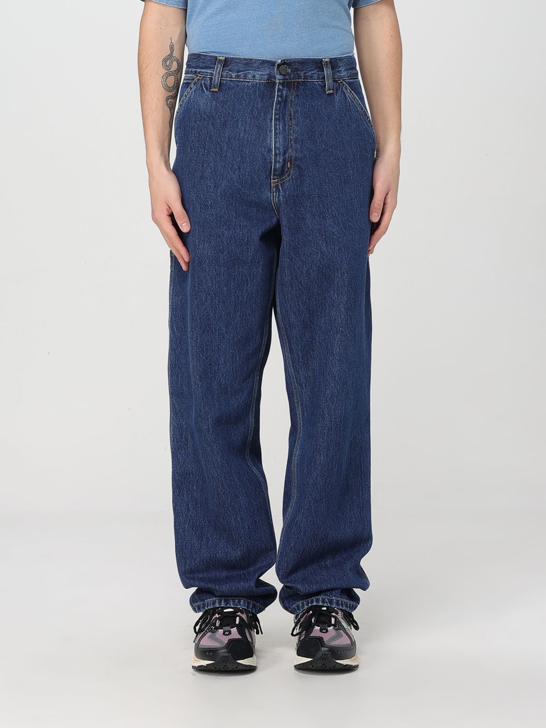 Carhartt Wip Pantalone In Denim Single Knee In Blau 1