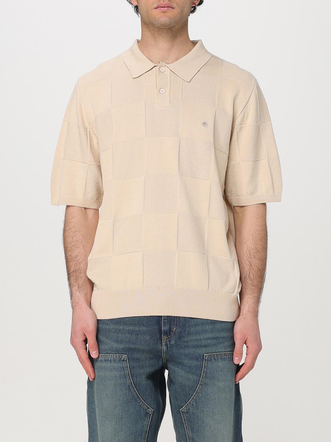 Carhartt Short Sleeve Checker Polo Fleur De Sel In Neutral