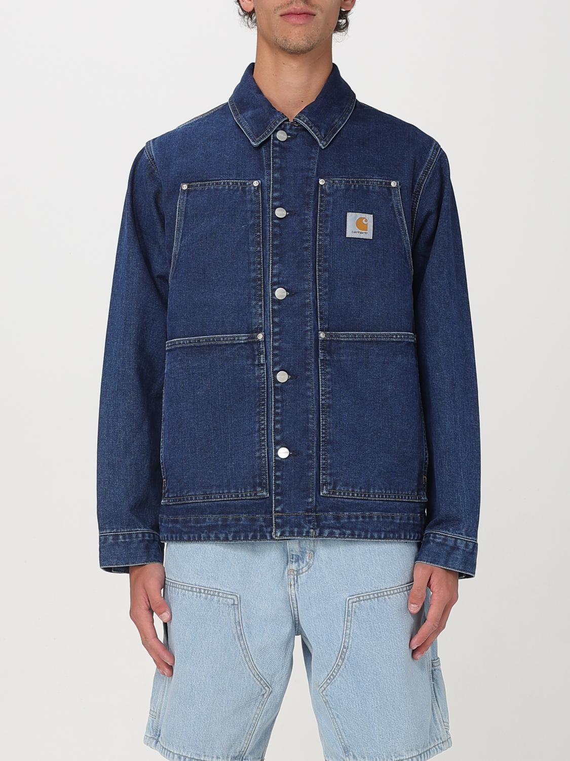 Carhartt Logo Double Front Denim Jacket In Blue