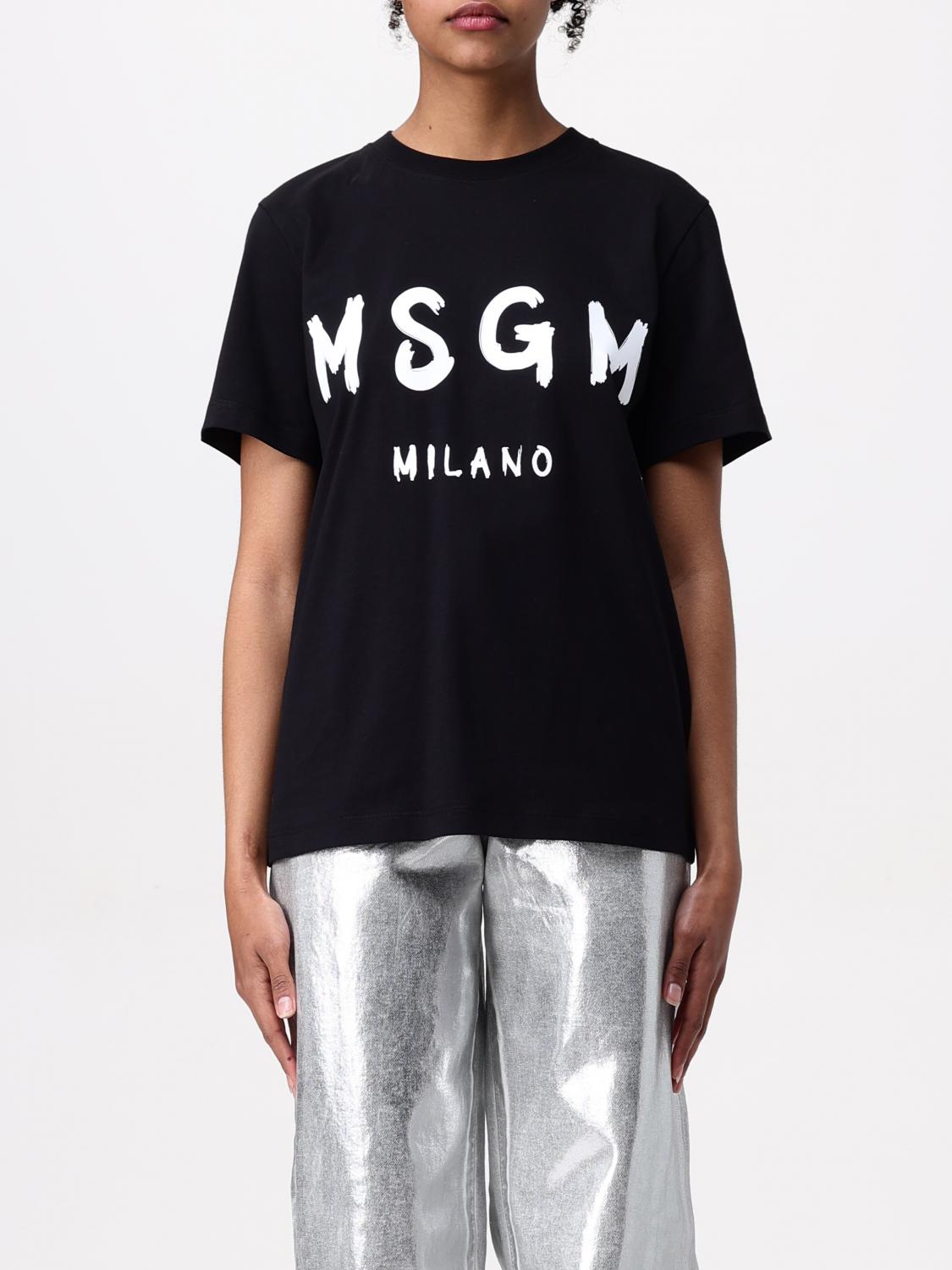 Shop Msgm T-shirt Woman Color Black