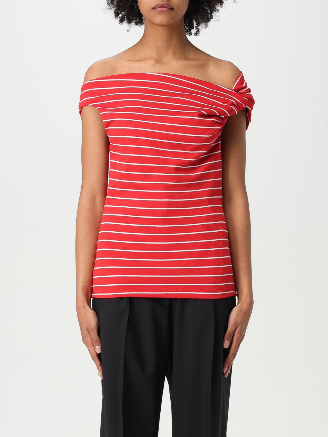 Msgm Striped Blouse In Red