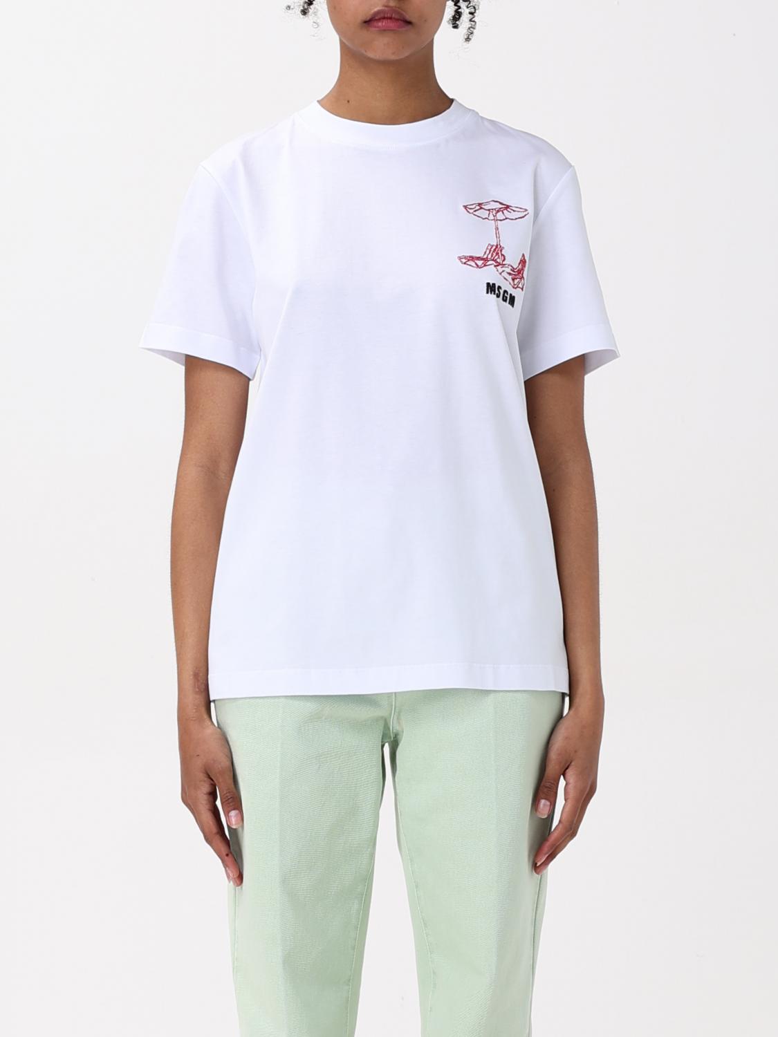 Msgm T-shirt Woman Color White In White