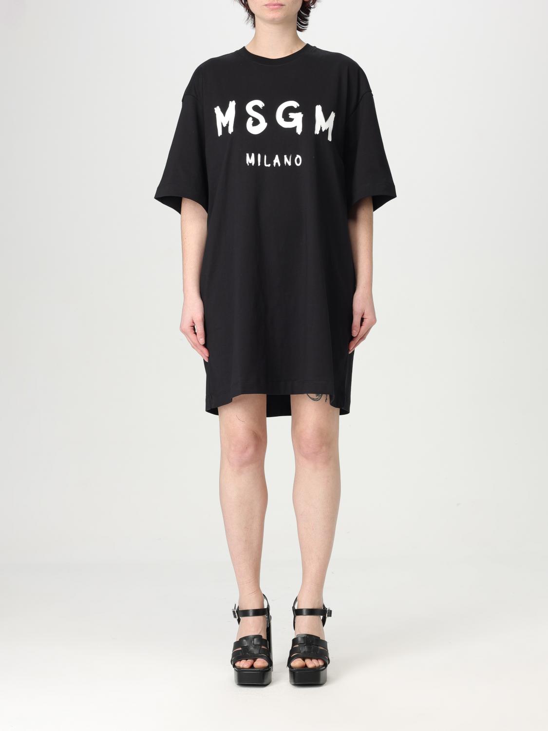 Shop Msgm Dress Woman Color Black