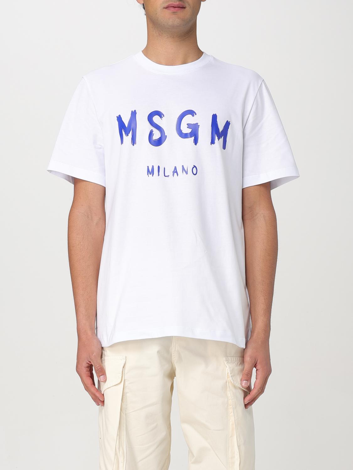 Msgm Logo-print Crew Neck Cotton T-shirt In White