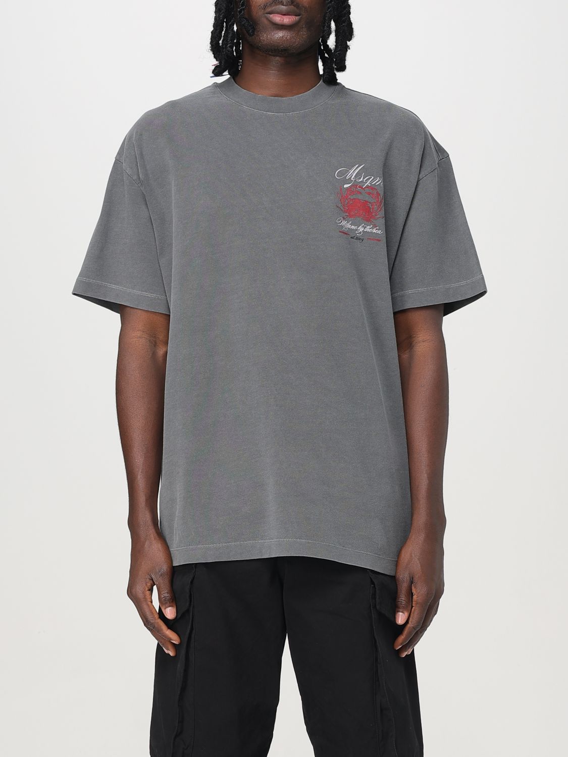 Msgm T-shirt Herren Farbe Charcoal In Charcoal