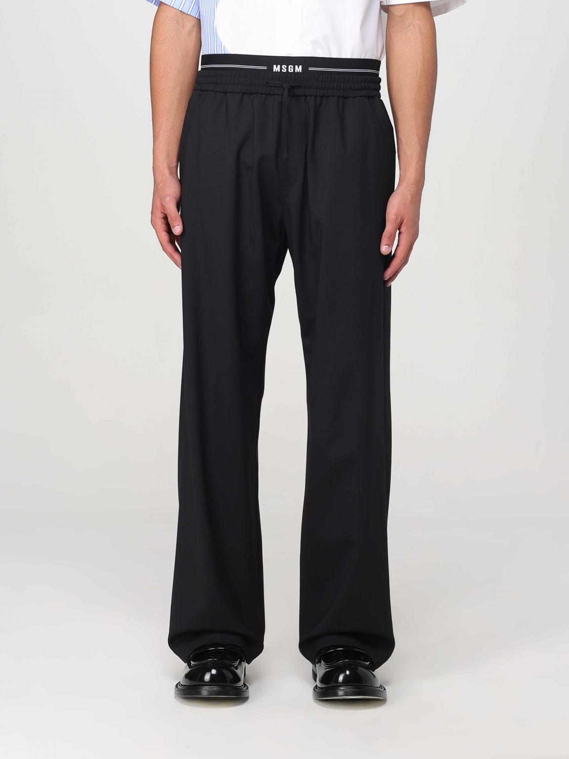 Msgm Belt-loop Casual Pants In Black