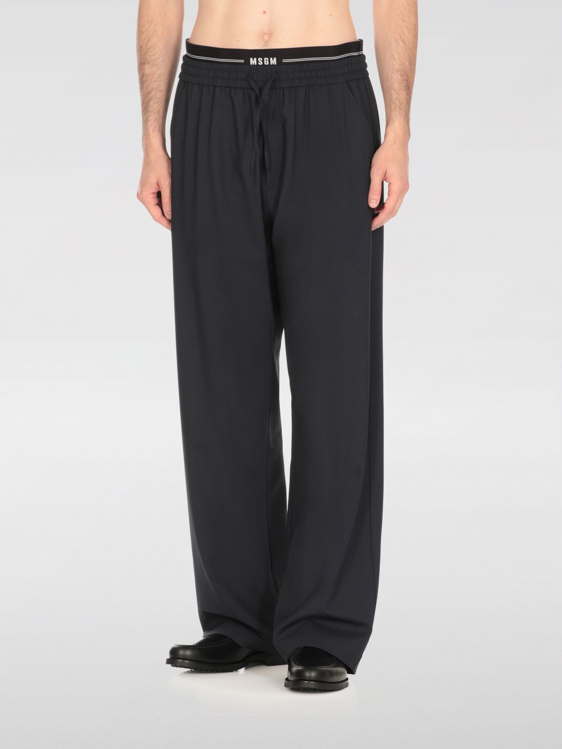 Msgm Pants Men Color Blue
