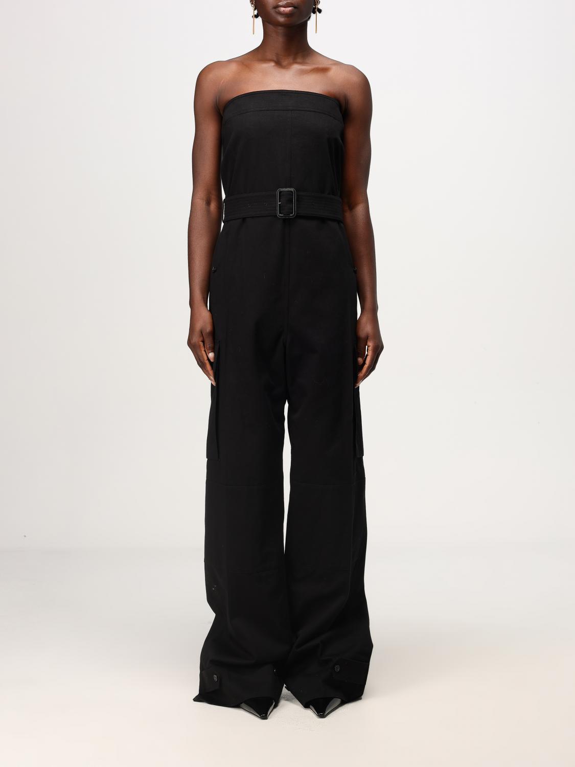 Saint Laurent Cassandre Strapless Jumpsuit In Black