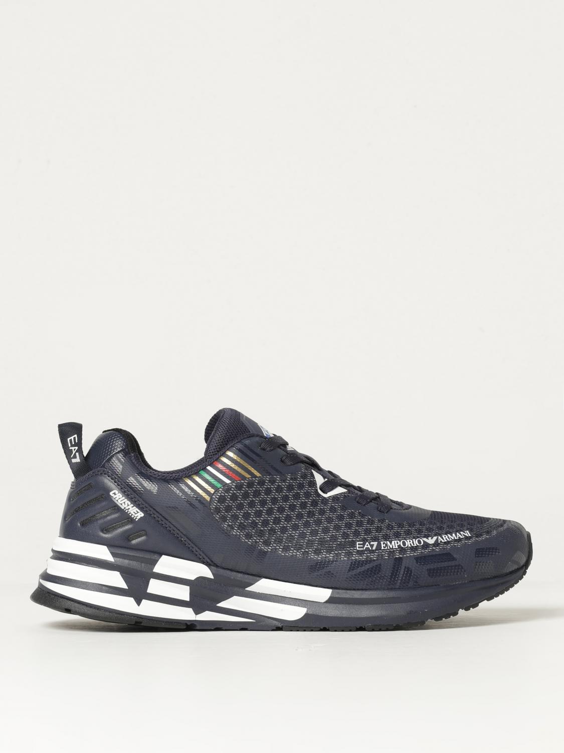 Ea7 Logo-print Low-top Sneakers In Schwarz