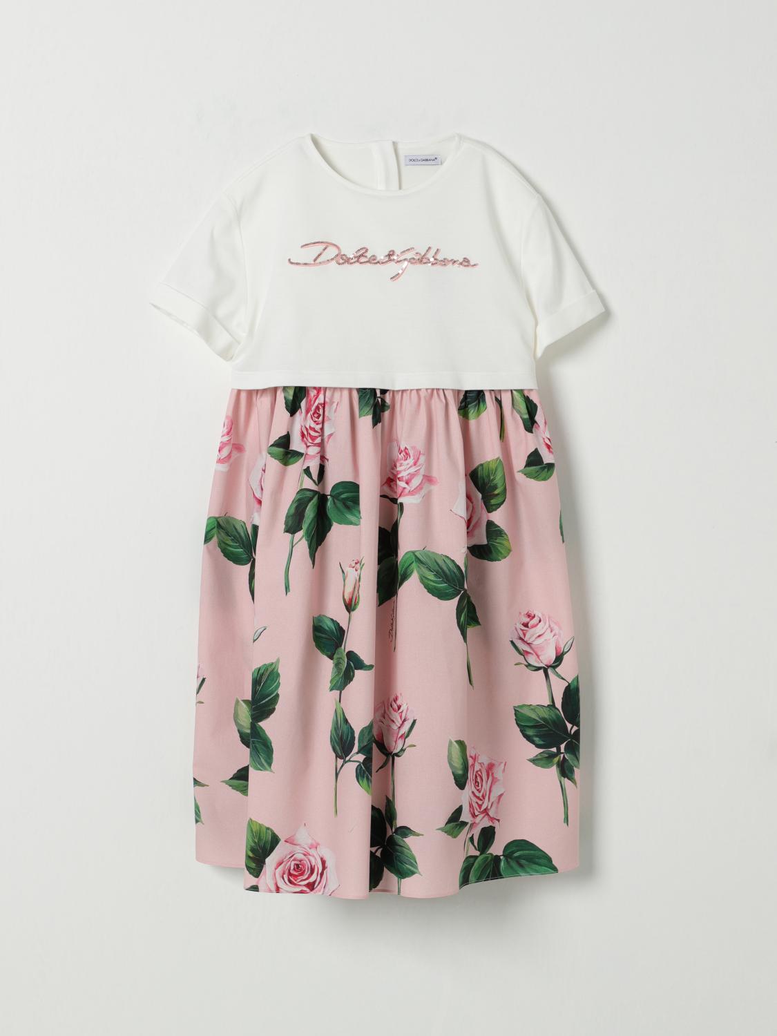 Shop Dolce & Gabbana Dress Kids Color Pink