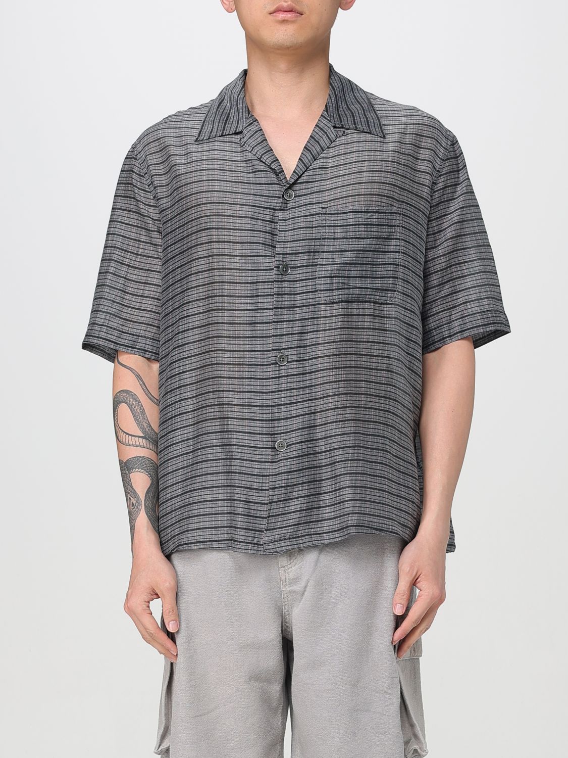 Our Legacy Heusen Checked Cotton And Silk Bowling Shirt In Bunt