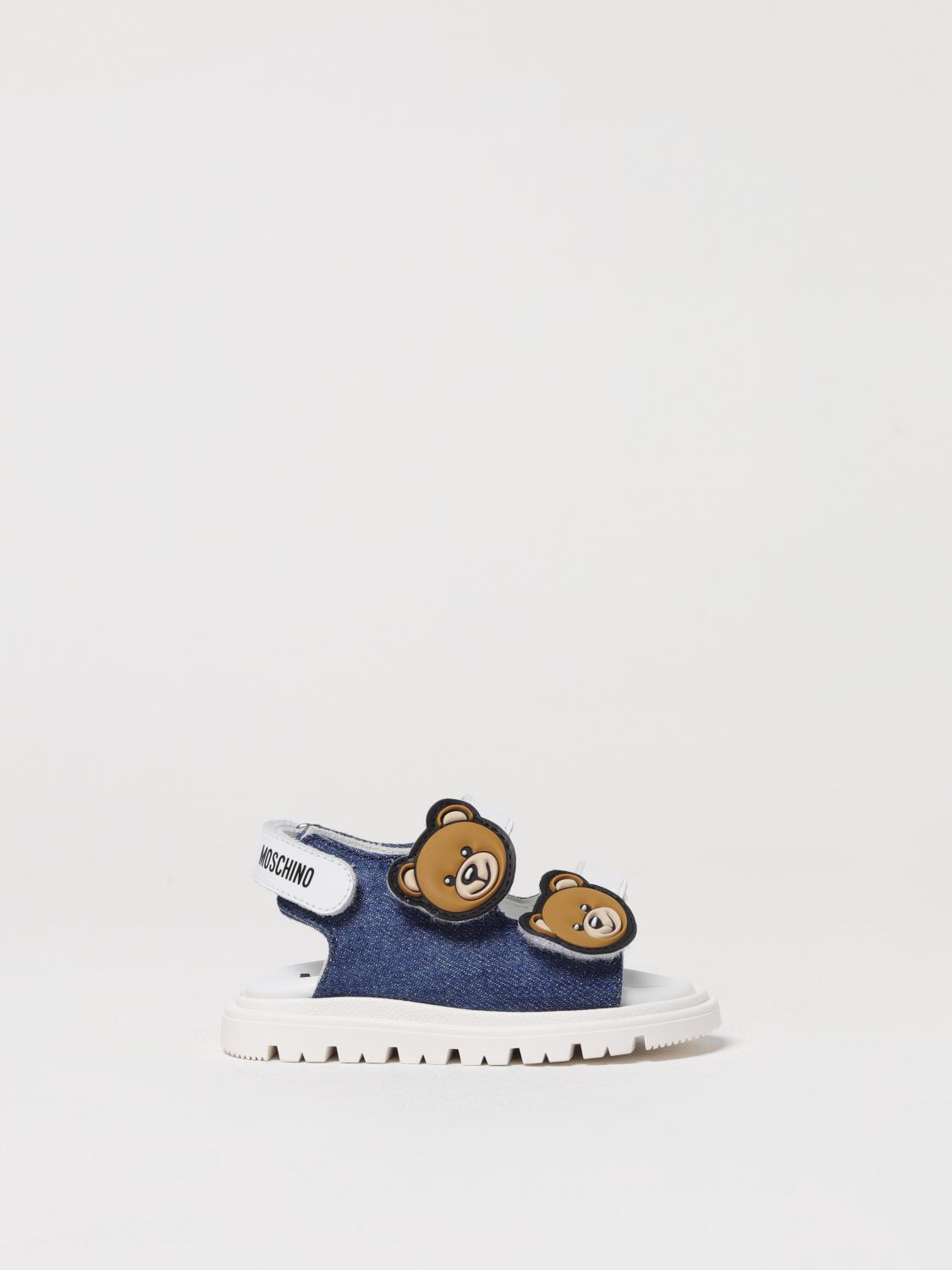 Moschino Teddy Bear-appliqué Sandals In Denim