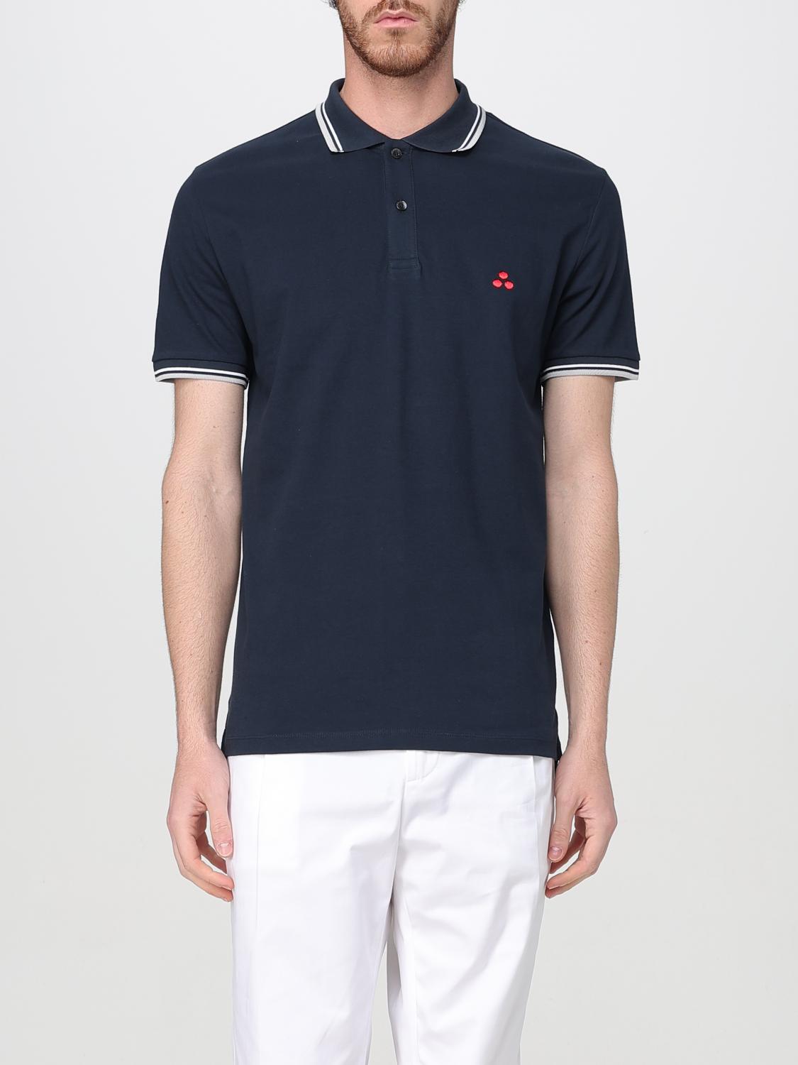Peuterey Embroidered Logo Polo Shirt In Blau