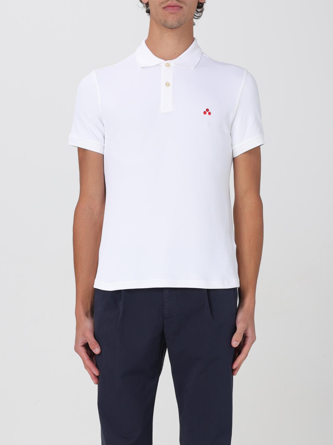 Peuterey Mezzola White Piquet Polo In Weiss