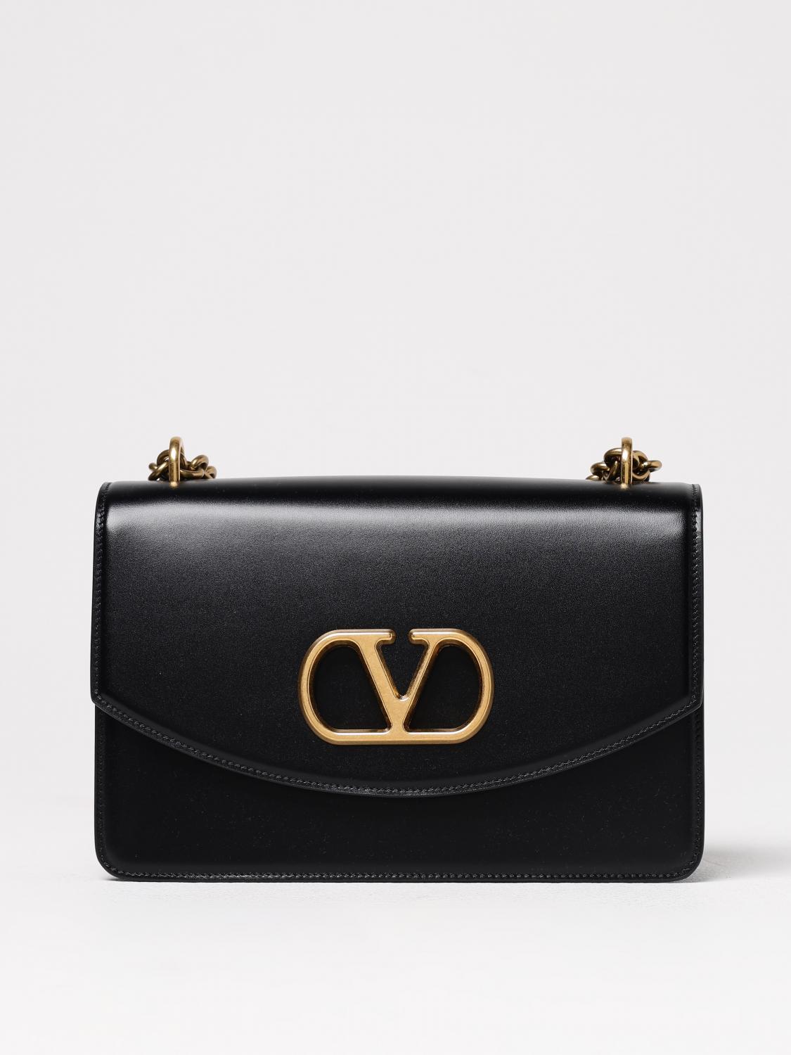 Valentino Garavani Garavani Vain Shoulder Bag In Shiny Calfskin Woman Black Uni In Black