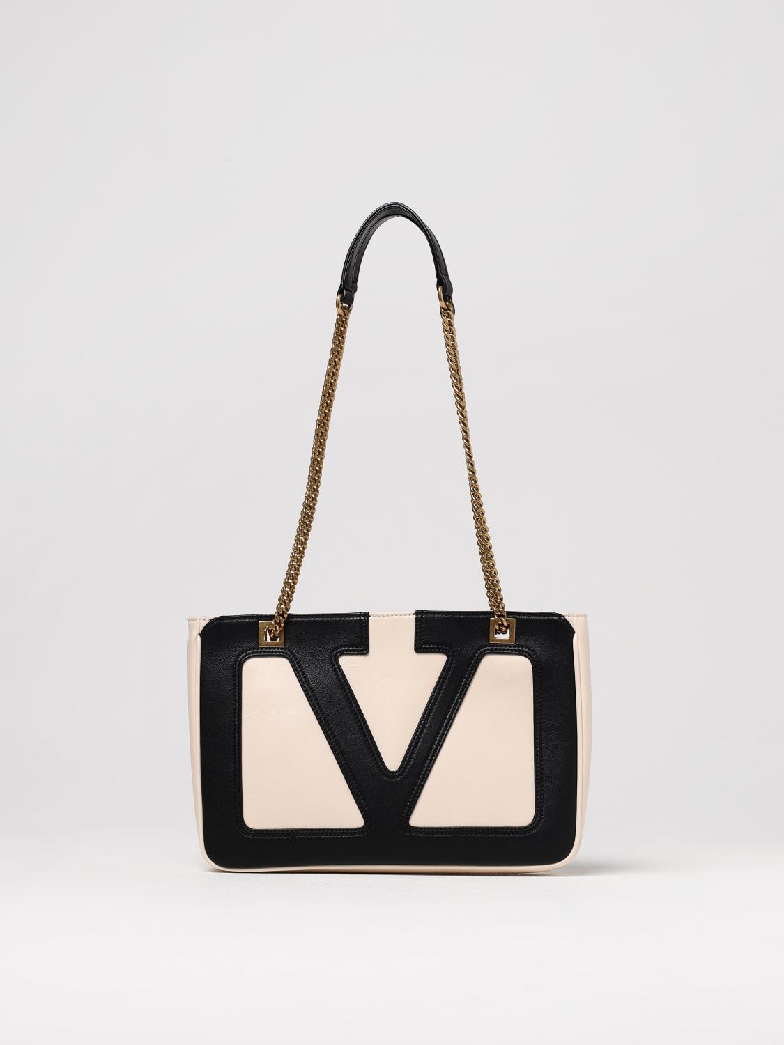 Valentino Viva Superstar Bag Butter And Black In Yellow Cream