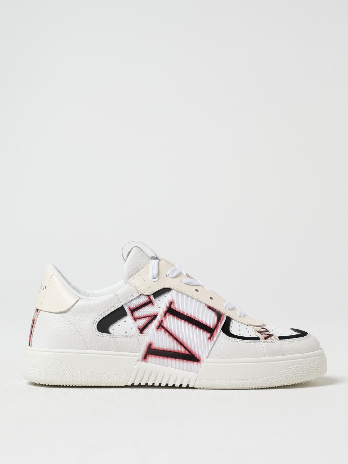 Valentino Garavani 'vl7n' White Sneakers With Maxi Logo Print And Logo Patch On The Tongue In Leathe In White