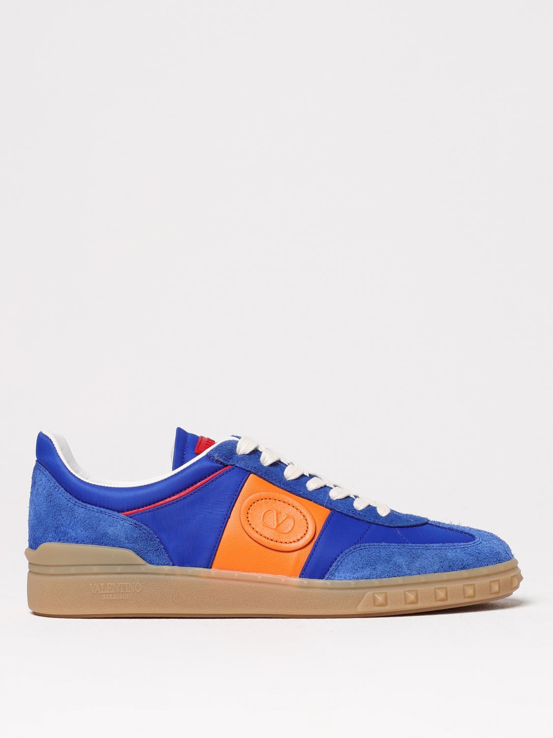 Valentino Multicolor Split Leather And Leather Upvillage Sneakers In Blue