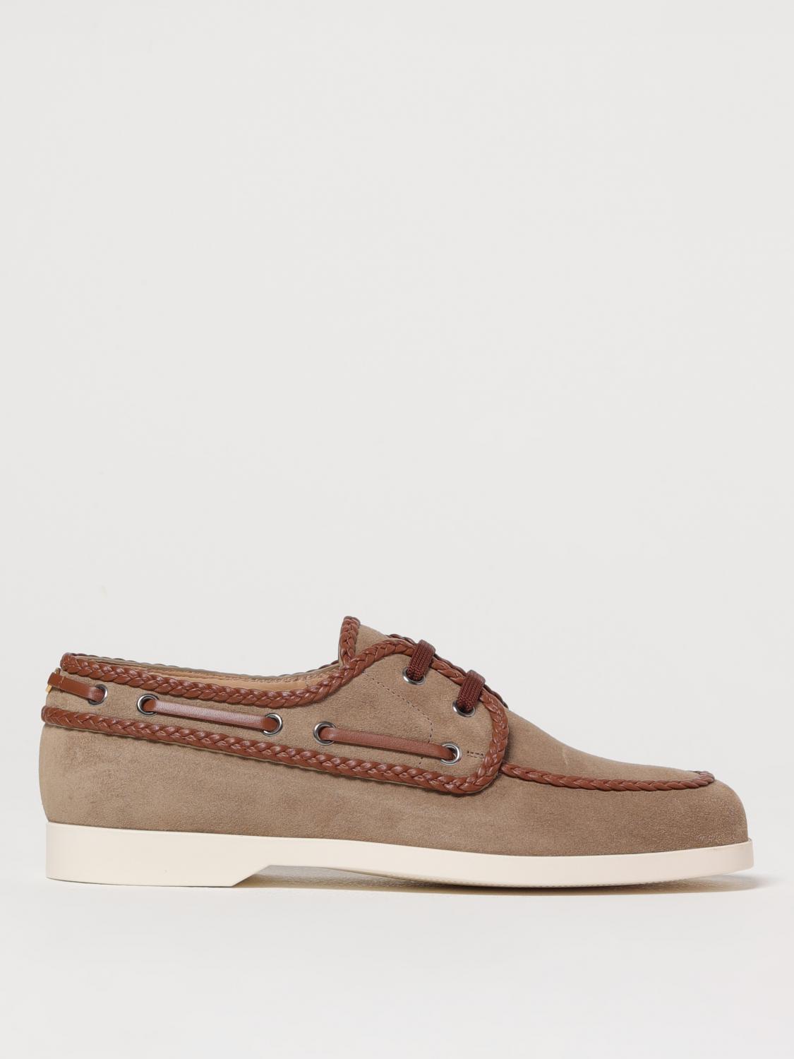 Valentino Garavani Man Loafers Camel Size 11.5 Leather In Leather