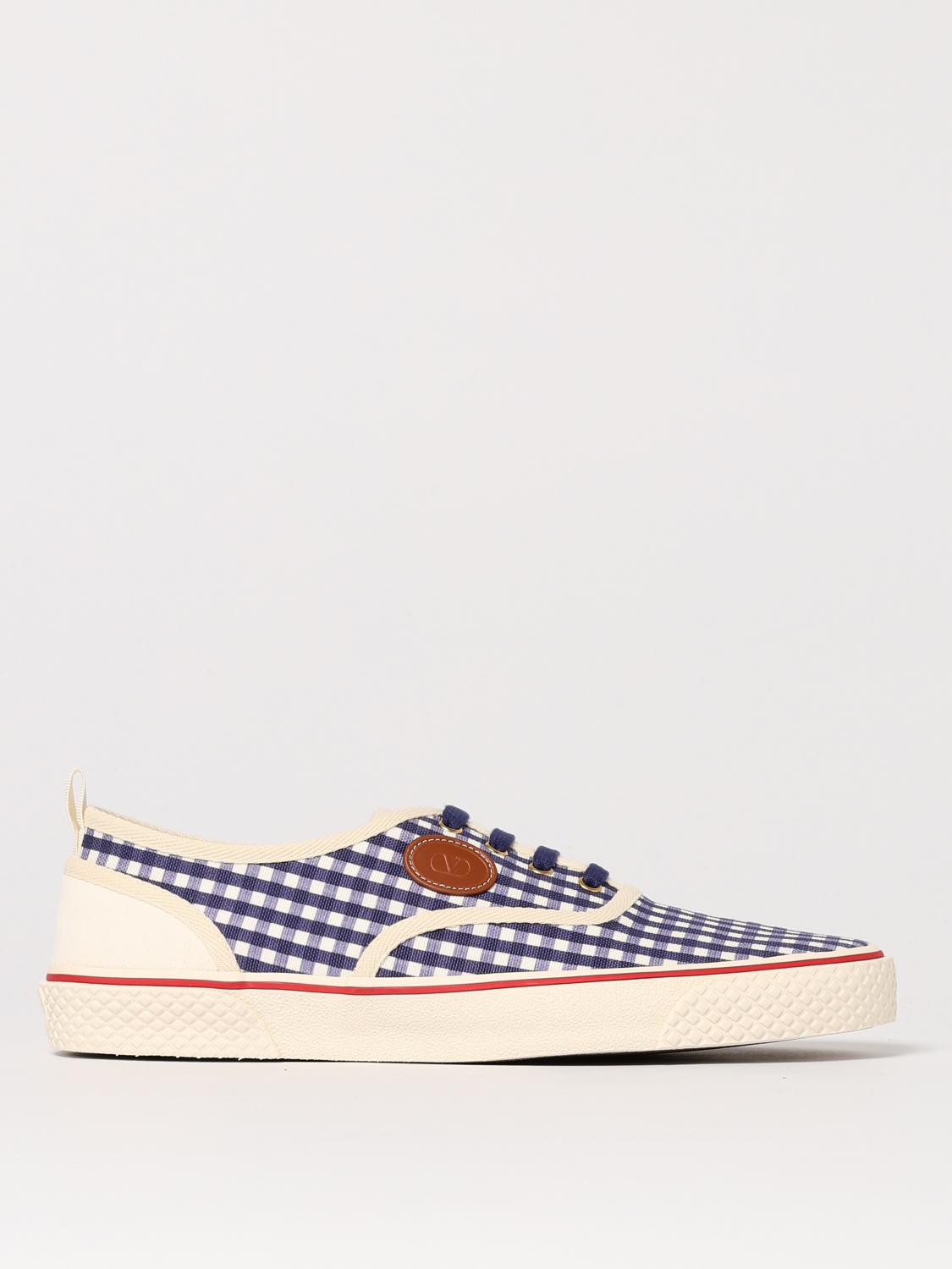 Valentino Garavani Printed Canvas Nojoke Sneakers In Blue