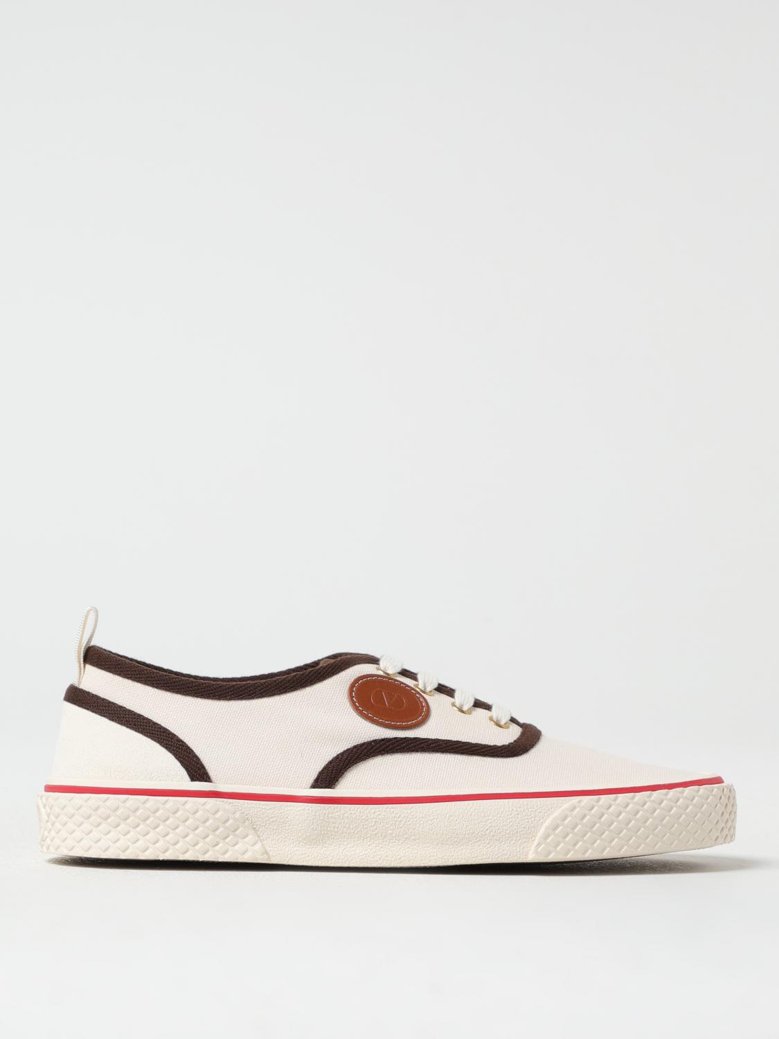 Valentino Nojoke Canvas Sneakers With Contrasting Profiles In White