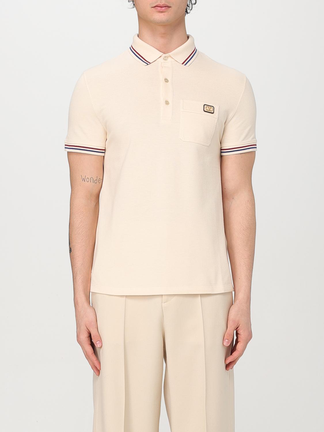 Shop Valentino Polo Shirt Men Color Yellow Cream