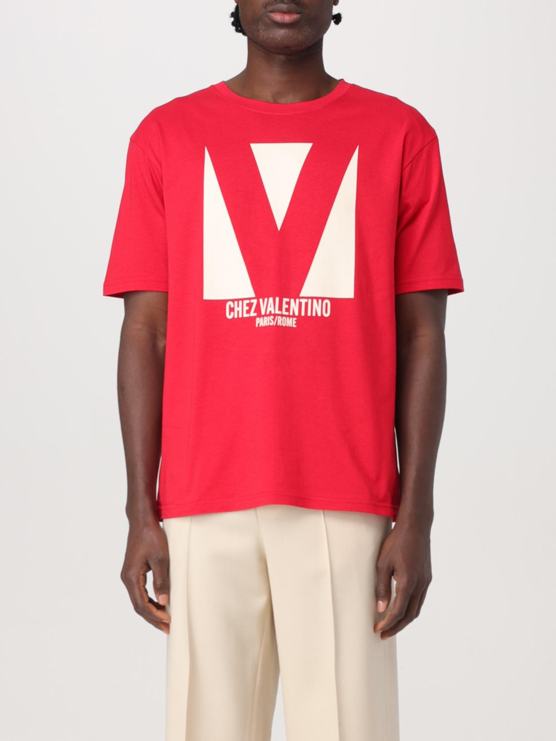 Shop Valentino T-shirt Men Color Red
