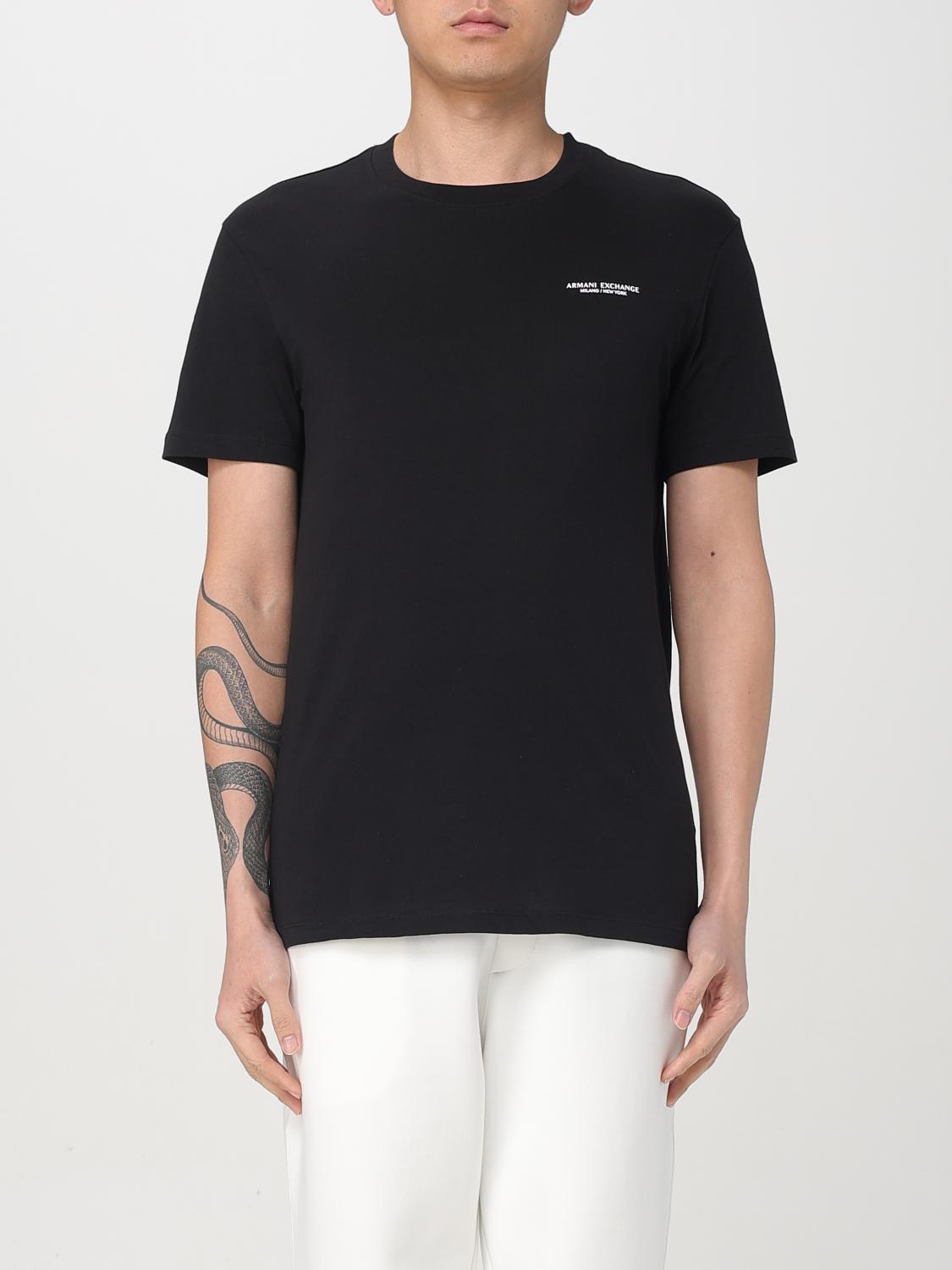 Armani Exchange Logo-print Cotton T-shirt In Black