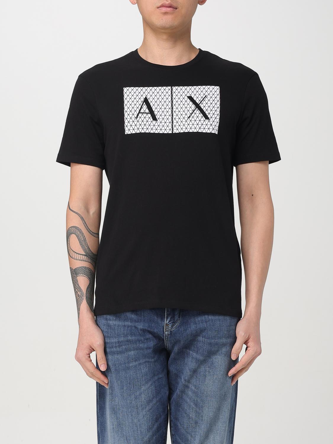 Armani Exchange Slim Fit Jersey T-shirt With Logo In Black