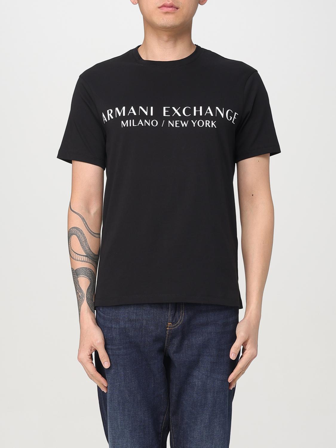 Armani Exchange Regular Fit T-shirt With Logo In Black