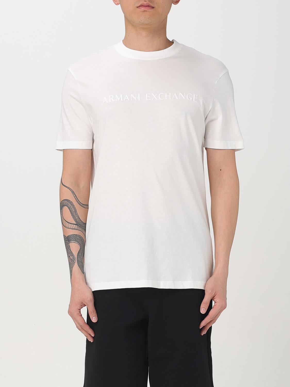 Armani Exchange T Shirts And Polos Beige In White
