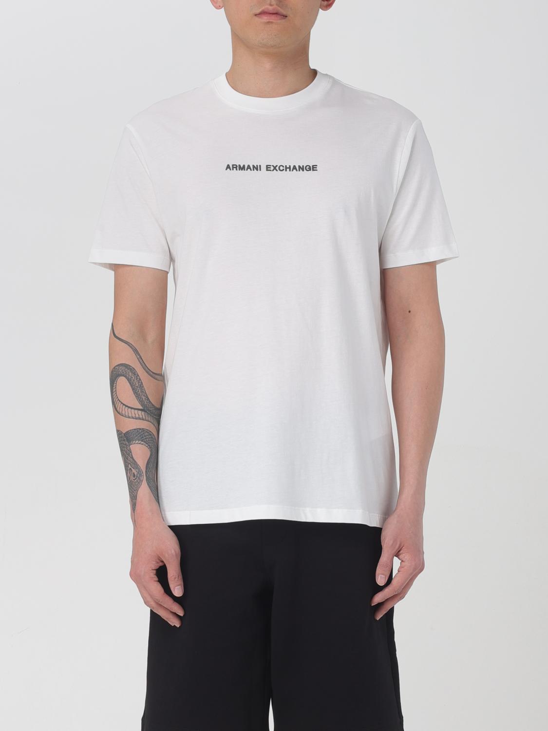 Armani Exchange T Shirts And Polos Beige In White