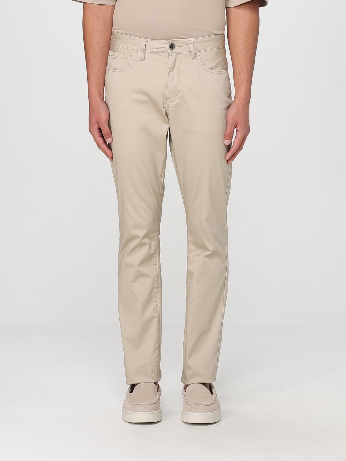 Armani Exchange Pants Men Color Beige In Beige