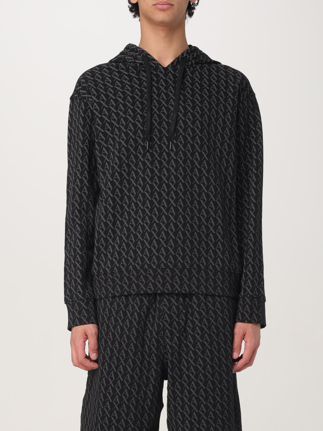 Armani Exchange French Terry Sweatshirt In Black