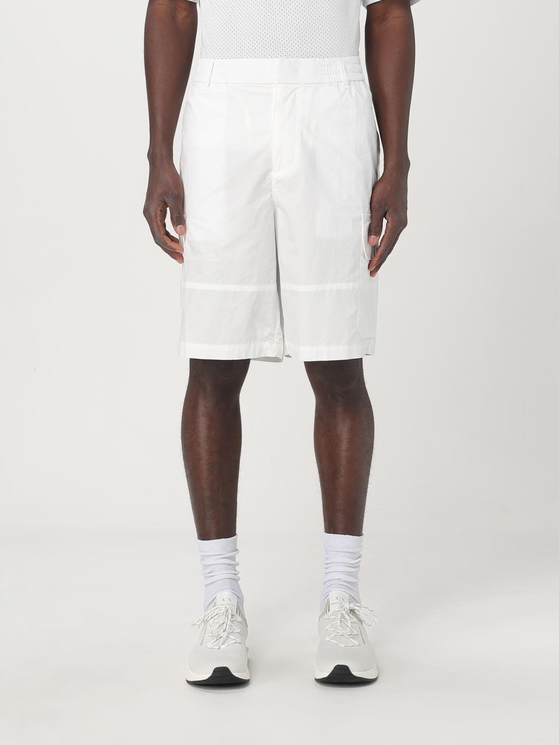 Armani Exchange Short Droit En Coton In White