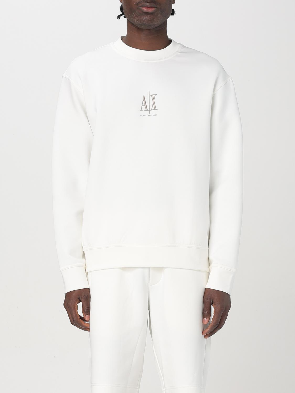 Armani Exchange Sweatshirt Mit Logo-stickerei In White