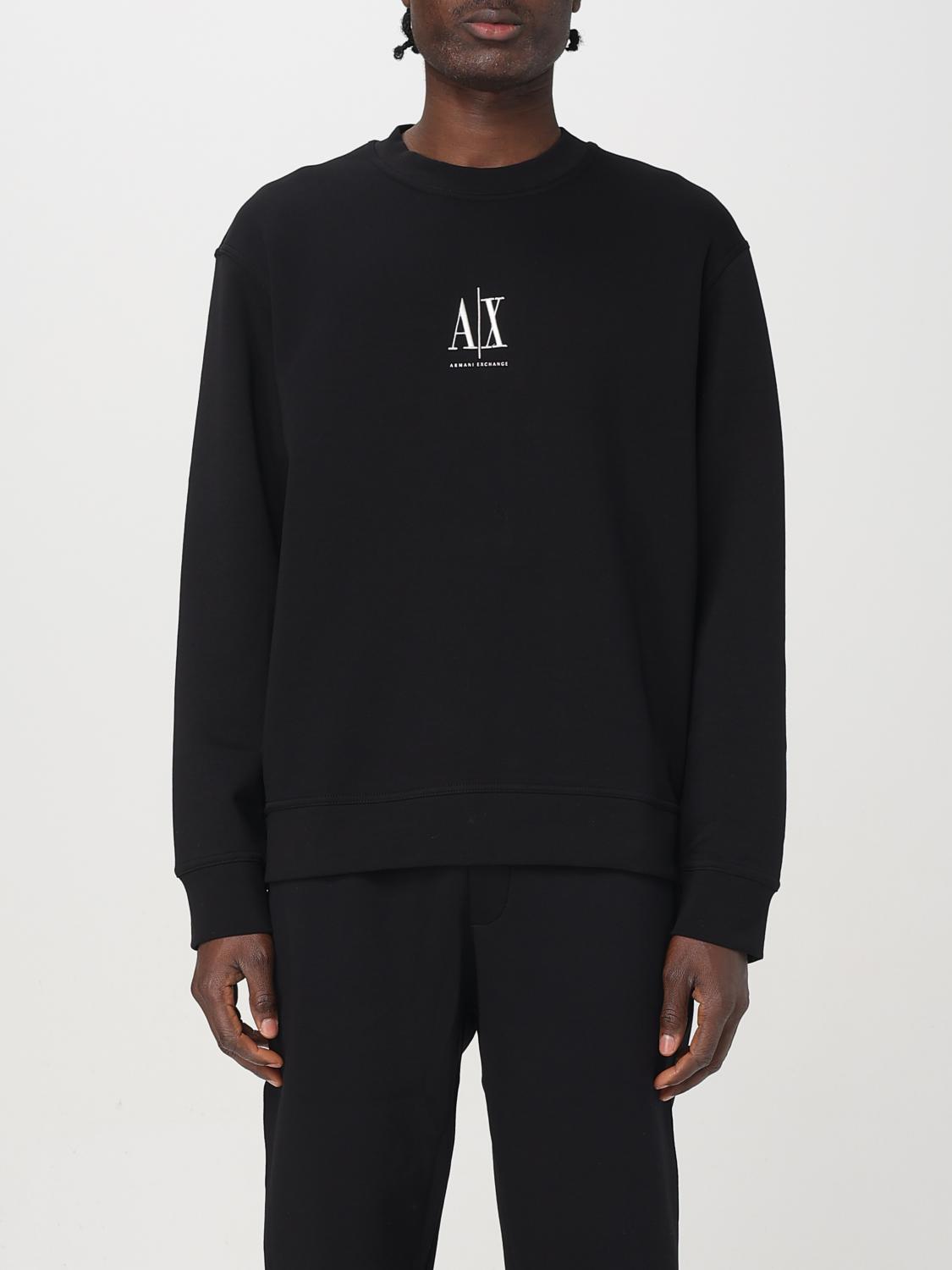 Armani Exchange Sweatshirt Mit Logo-stickerei In Black