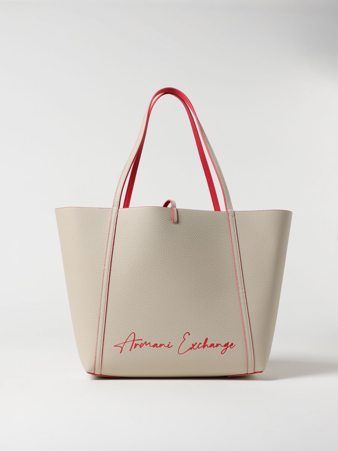 Armani Exchange Tote Bags  Woman Color Yellow Cream In Yellow Cream