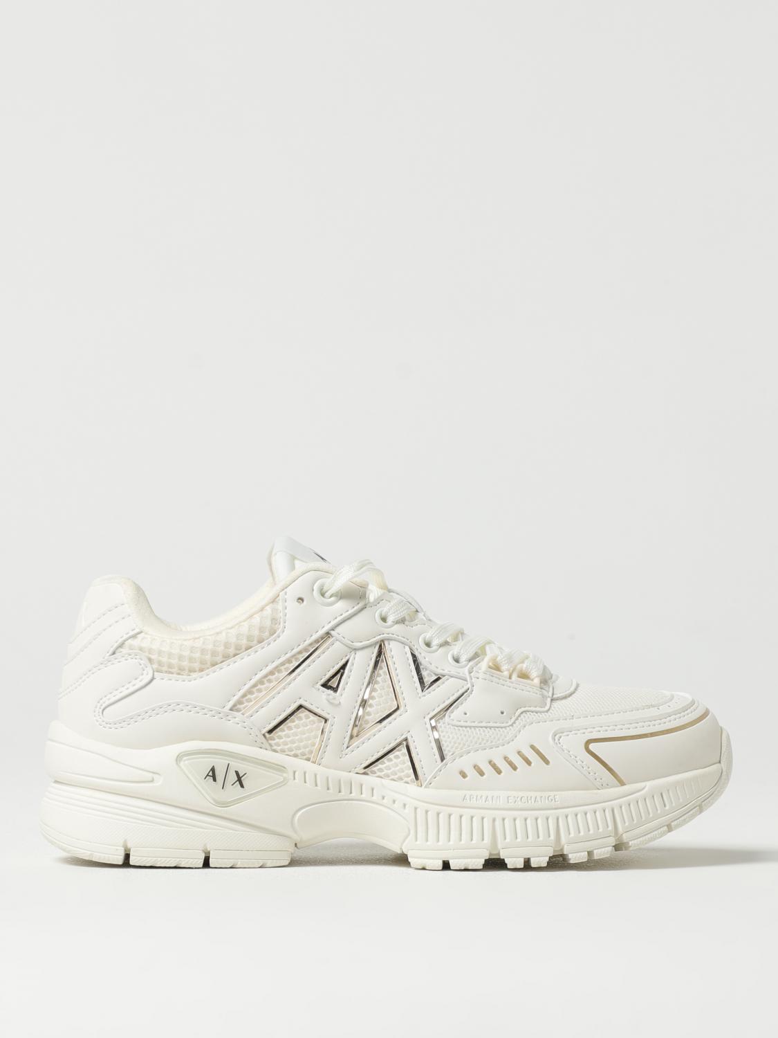 Armani Exchange Mesh-panelled Lace-up Sneakers In Yellow Cream