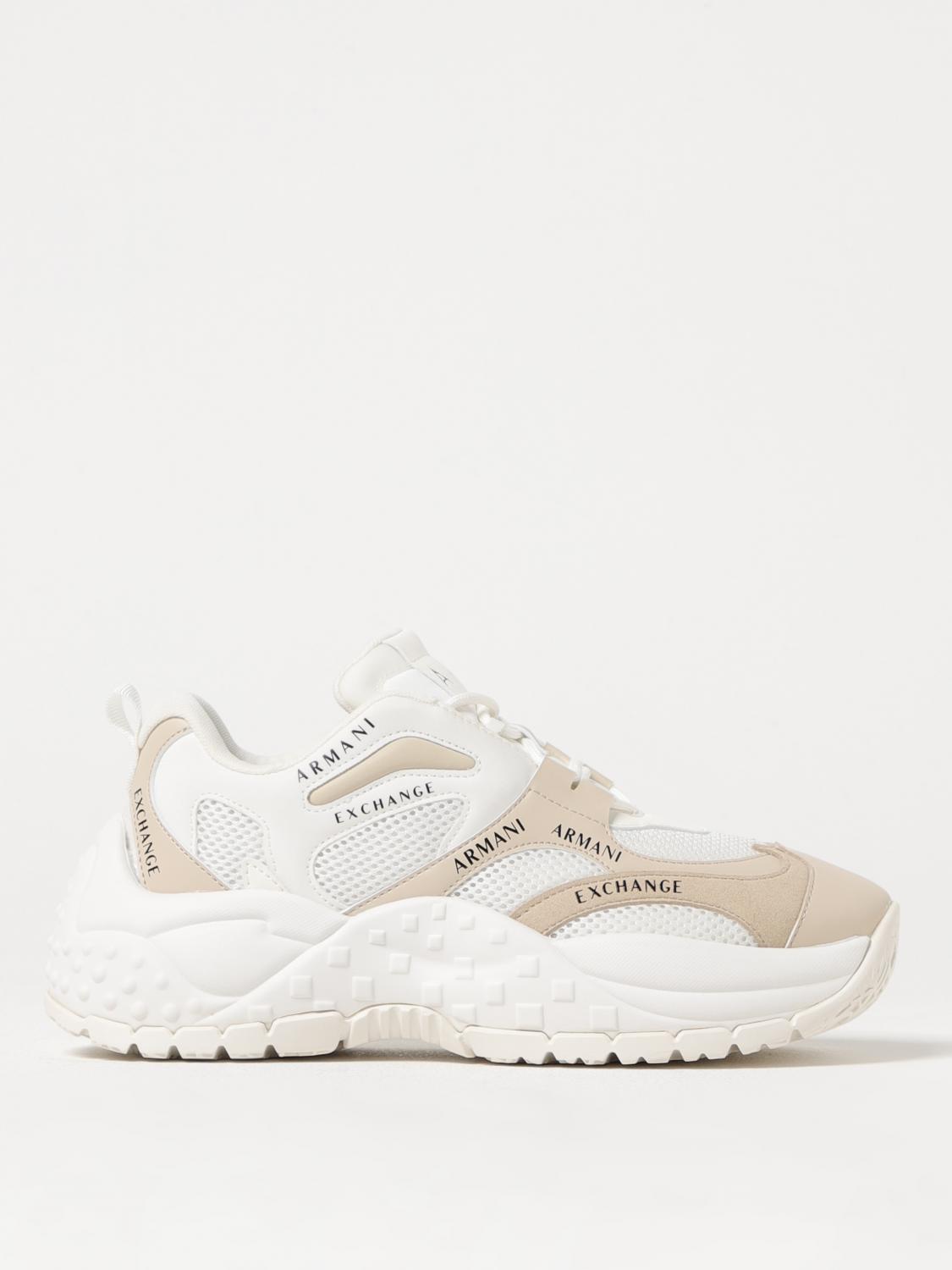 Armani Exchange Logo-print Sneakers In Beige