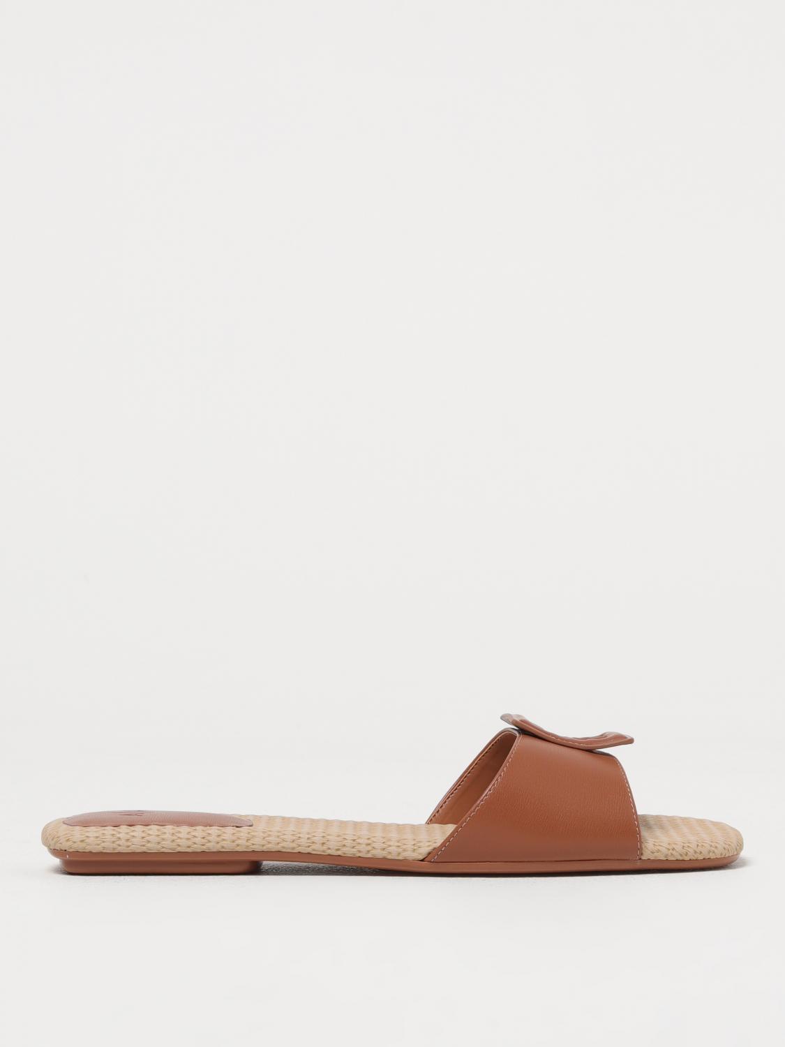 Armani Exchange Flat Sandals  Woman Color Leather In Leather