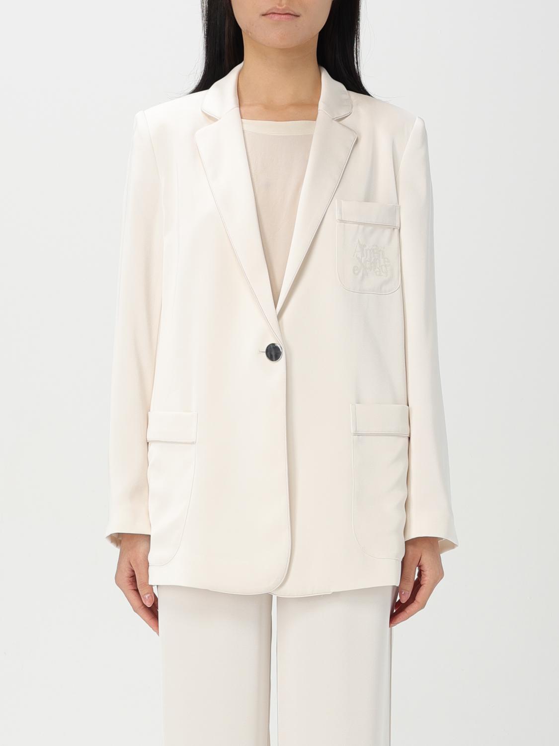 Shop Armani Exchange Blazer Woman Color Yellow Cream
