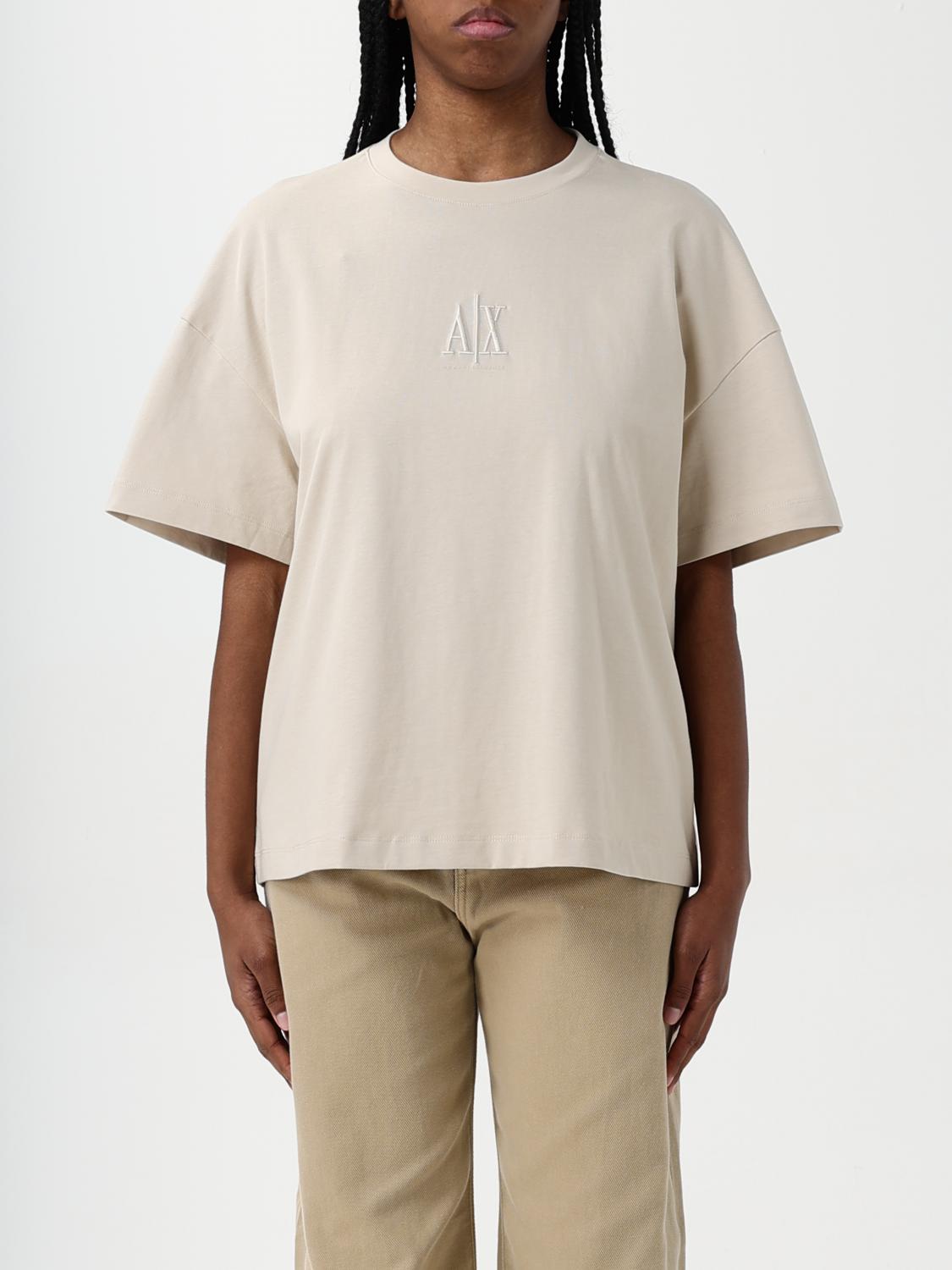 Armani Exchange T-shirt Woman Color Beige In Beige