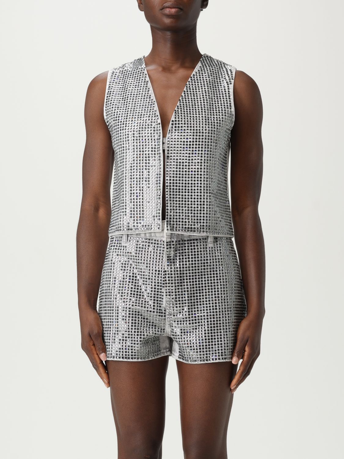 Shop Armani Exchange Waistcoat Woman Color Stone Washed