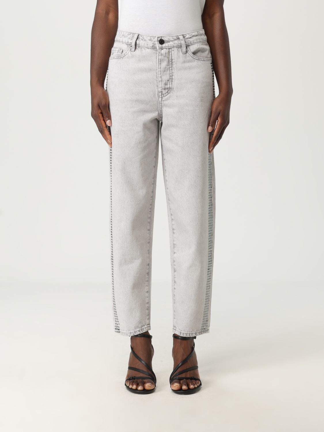 Armani Exchange Carrot Fit Jeans In Rigid Denim With Studs