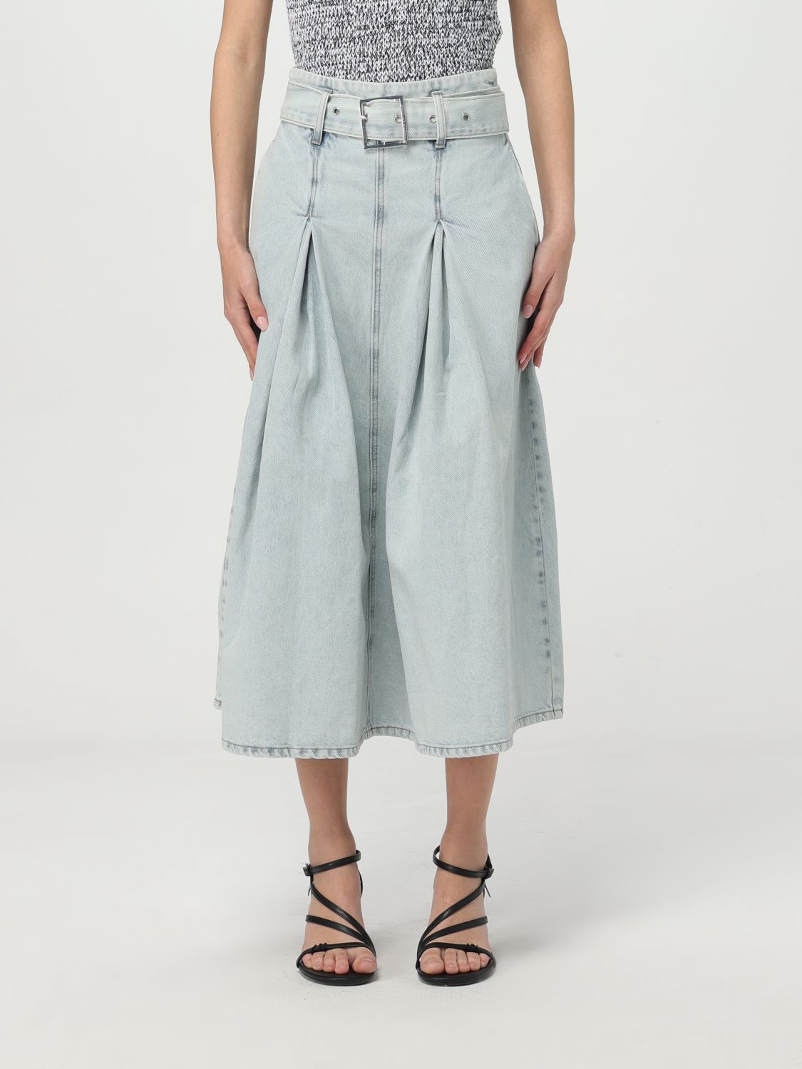 Shop Armani Exchange Skirt Woman Color Stone Washed