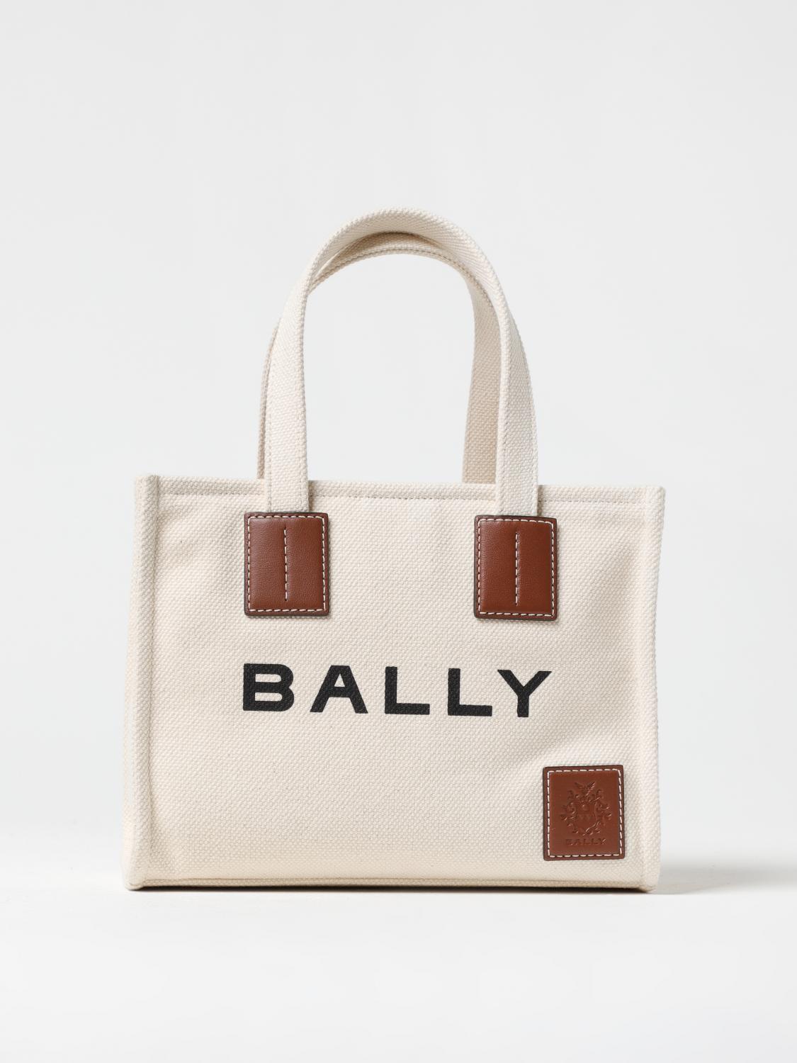 Bally Akelei Logo Printed Top Handle Bag In Natural