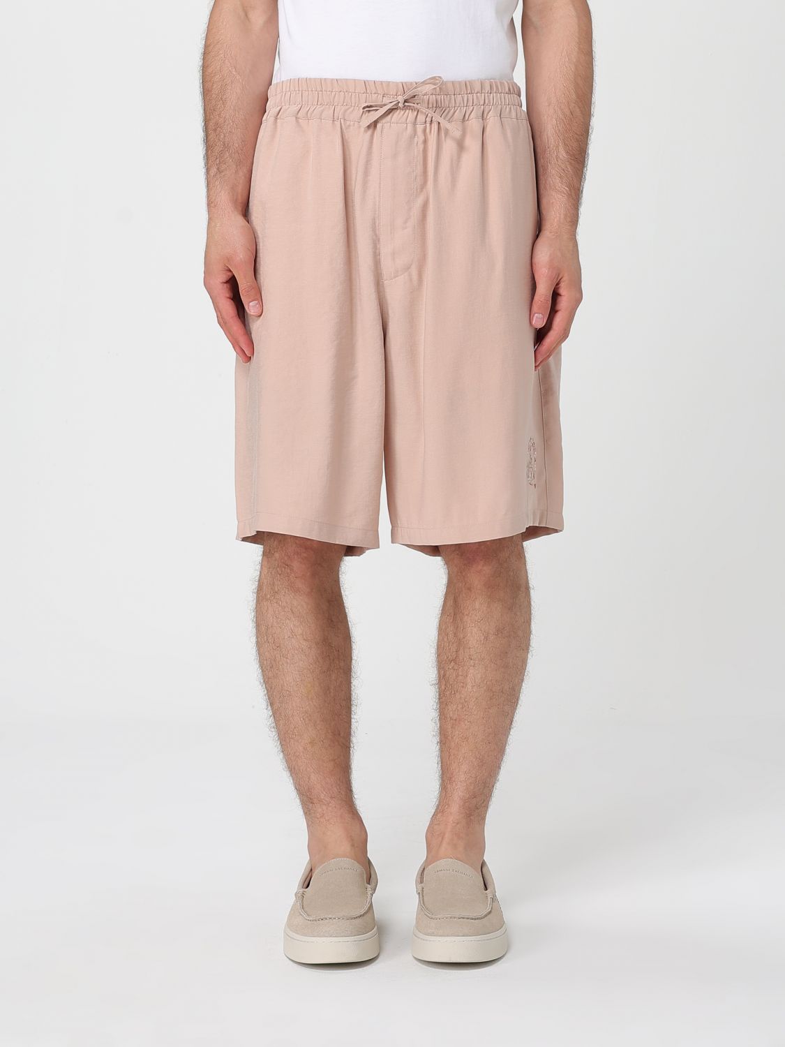 Emporio Armani Soft-touch Modal Bermuda Shorts With Peace-inspired Print